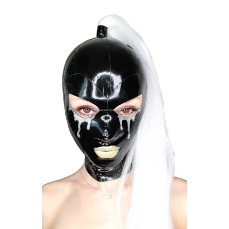 Latex Damen Maske "Angel Mist" mit oder ohne Zopf